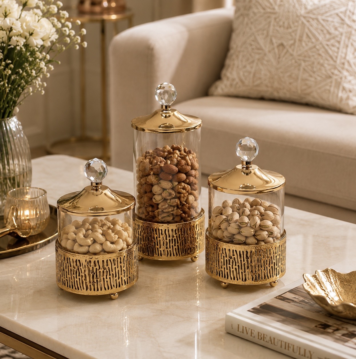 Metal/Glass Jar Set (19-3)