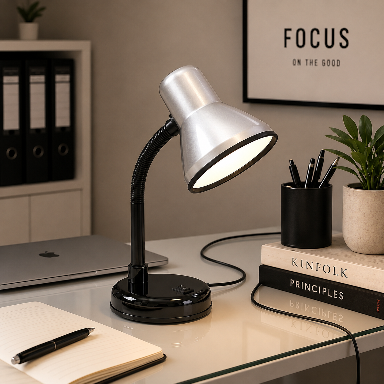 Metal Study Lamp (Grey)