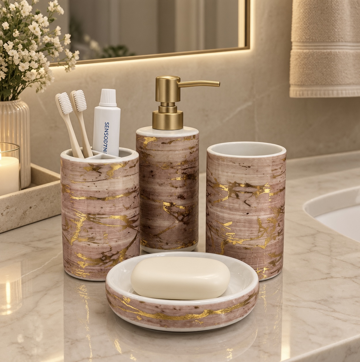 Ceramic Bath Set